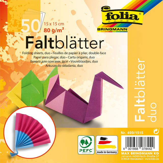 Faltenblätter Folien doppelte 15x15cm 50vel | 140 Stück