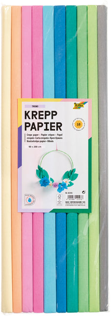 Crepe Paper Folia 50x200cm Trend 10 Farben | 10 Stück