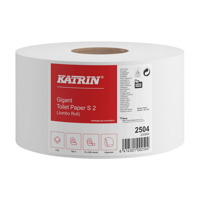 Toilettenpapier Katrin Gigant S2 2-Laags 600vel Witz