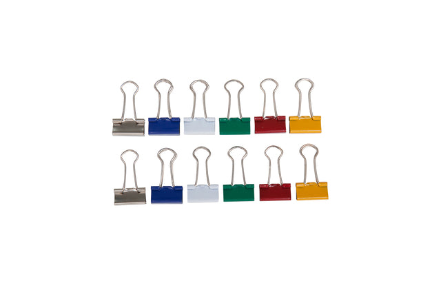 Papierklemme Maul 213 Foldback 19mm Kapazität 7mm Assorti | 12 Stücke