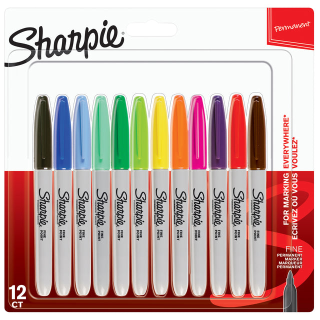 Filz -Tip Sharpie Fine Blister von 12 Farben