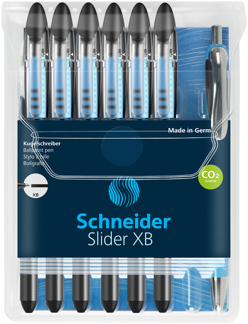 Rollerpen Schneider Slider Basic XB Black mit 1 Kugelschreiber Rave Free
