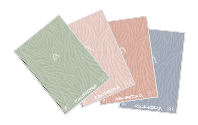 Schriften Aurora A4 Zeile 120Blz 80gr Spiral Assorti