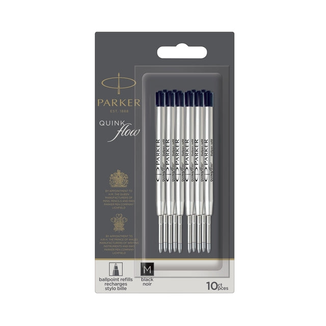 Ballpin füllen Parker Quinkflow schwarz 0,7 mm Blasen von 10 Teilen