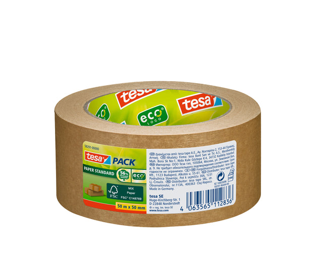 Verpackungsband TESA 58291 ECO -Papier FSC 50mmx50m Brown | 6 Stück