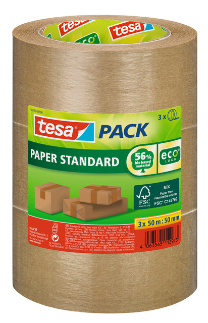 Verpackungsband TESA 58292 ECO -Papier FSC 50 mmx50m Bundle Braun