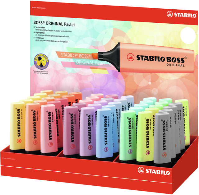 Markierungsmarker Stabilo Boss Originalpastellanzeige von 45 Teilen