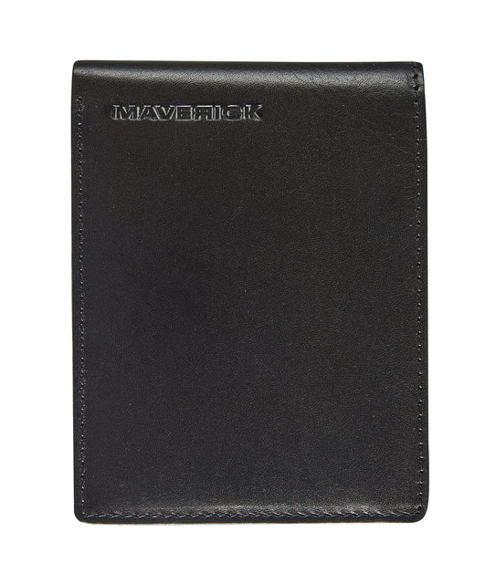 Portemonee Maverick All Black Compact mit Wechsel von RFID -Lederschwarz