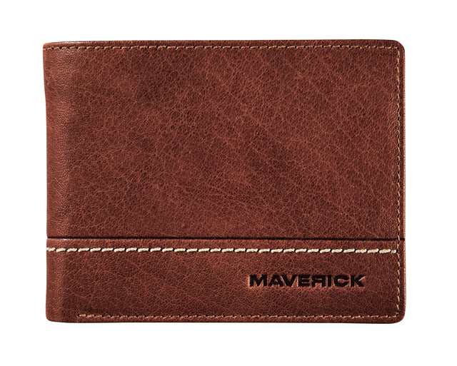 Portemonee Maverick Rough Gear Compact mit Change Racing RFID Leder Braun