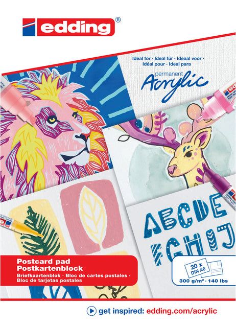 Öl-Acryl-Block Edding 30010 A6 20 Blatt 300gr weiß | 1 Stück