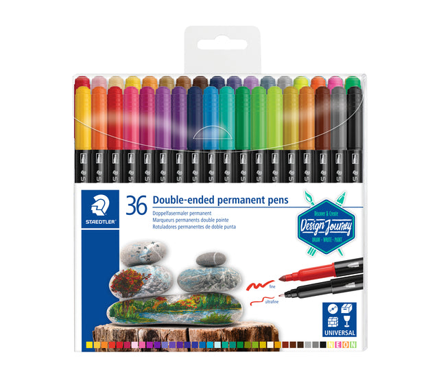 Filz -Tip Stop Staedtler Design Journey Permanent Double Point Assorti