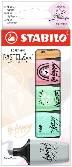 Marquage de marquage stabilo boss mini pastellove penny de 5 couleurs