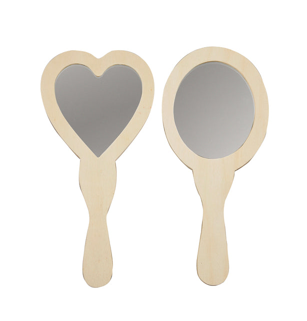 Handspiegel Kreotime Hart en oval 23-24 cm Holz