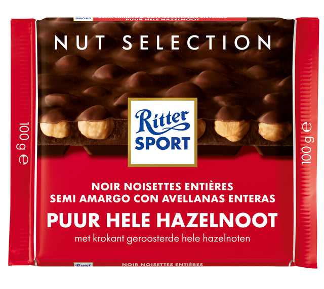 Schokoladen-Ritter Sport Puur-Hele Haselnuss 100gr | 10 Stück