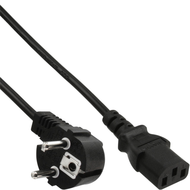 Kabelinline -Strom C13 gerade - CEE7/7 senkrecht 1,8 Meter schwarz | 60 Stücke