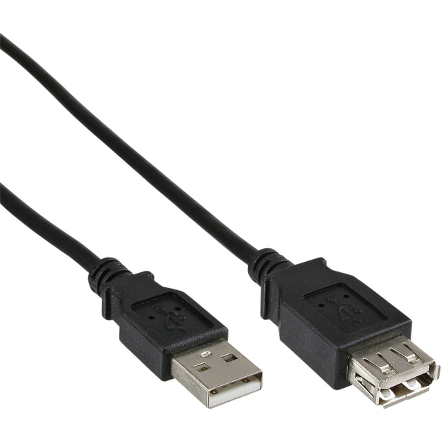 Kabelinline-Verlängerungskabel USB-A 2,0 m/F 1,8 Meter schwarz