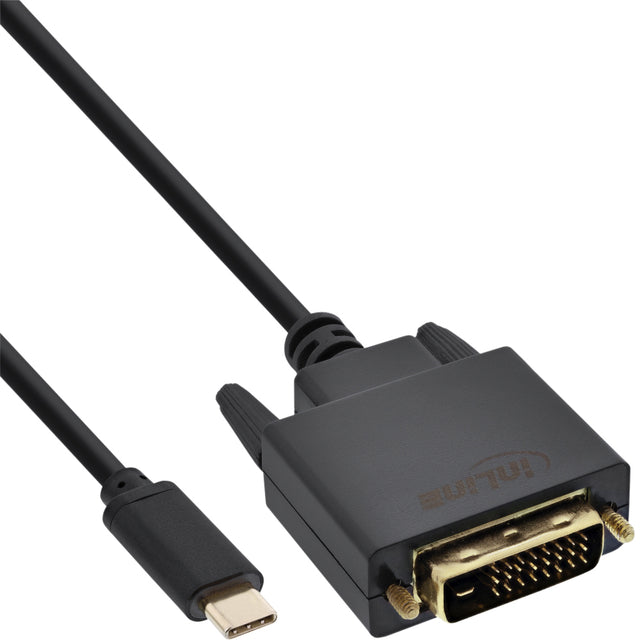 Kabelinline USB-C DVI 24+1 3,1 1080p M/M 2 Meter schwarz | 40 Stücke
