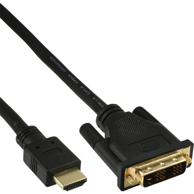 Kabelinline HDMI DVI 18+1 Pin M/m 2 Meter schwarz | 60 Stücke