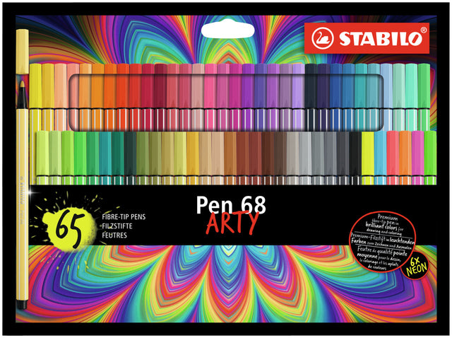 Filz -Tip Stift Stabilo Pen 68 Arty Set auf 65 Farben
