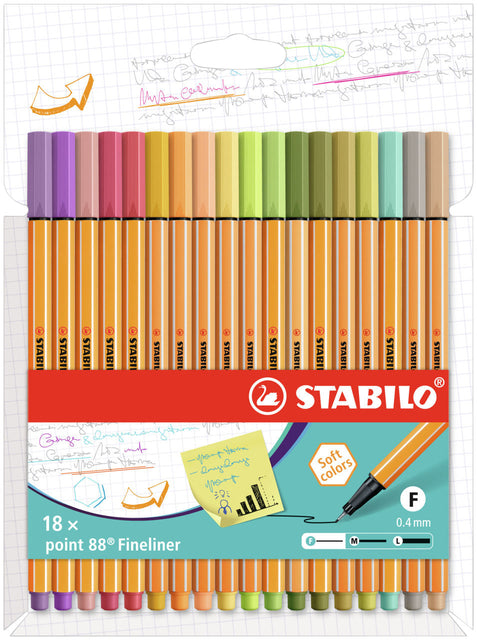 Fineliner Stabillo Point 88 à 18 couleurs
