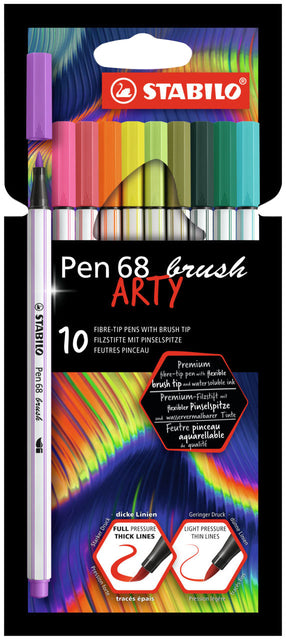Pinselstabilo Pen 568 Arty Penny bei 10 Farben | 6 Stück