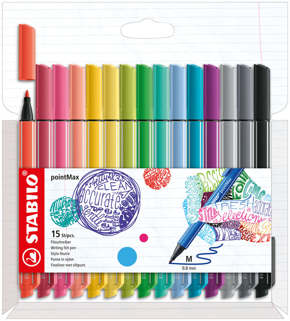 Filz -Tip Stift Stabilo Pointmax Penny bei 15 Farben | 10 Stück