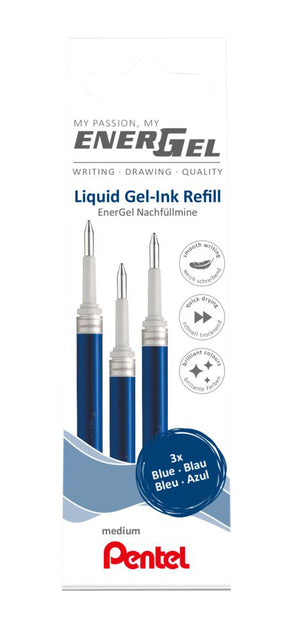 Gelschreiber füllen Pentel LR7 Energel 0,4 mm blauer Set von 3 Teilen