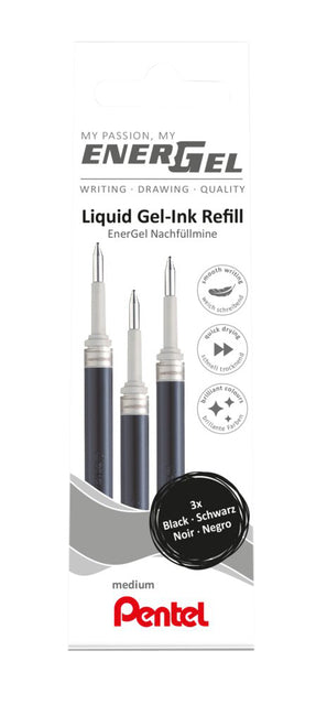 Gelschreiber füllen Pentel LR7 Energel 0,4 mm schwarzer Set von 3 Teilen
