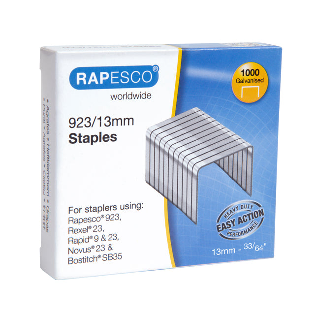 Rapesco 923/13 mm (23 type) galvanisé (boîte 1000)