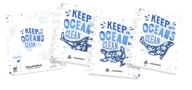 Schriftstelle Adoc Ocean Abfall Kunststoff A4 144BLZ 90gr Fenster 5 mm