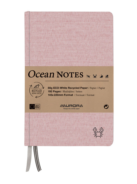 Notizbuch Aurora Ocean A5 192BLZ LINE 80GR -Leinenstruktur rot