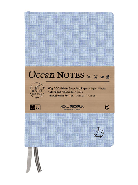 Notizbuch Aurora Ocean A5 192BLZ LINE 80GR -Leinenstrukturblau