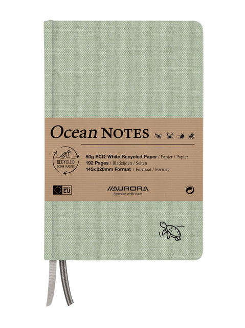 Notizbuch Aurora Ocean A5 192BLZ LINE 80GR -Leinenstruktur Abdeckung Grün grün