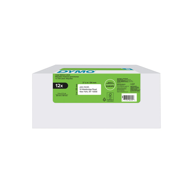 Etikett DYMO 2177563 LEGRITER 25mmx54mm Adresse Weiß 12x1000 Stücke