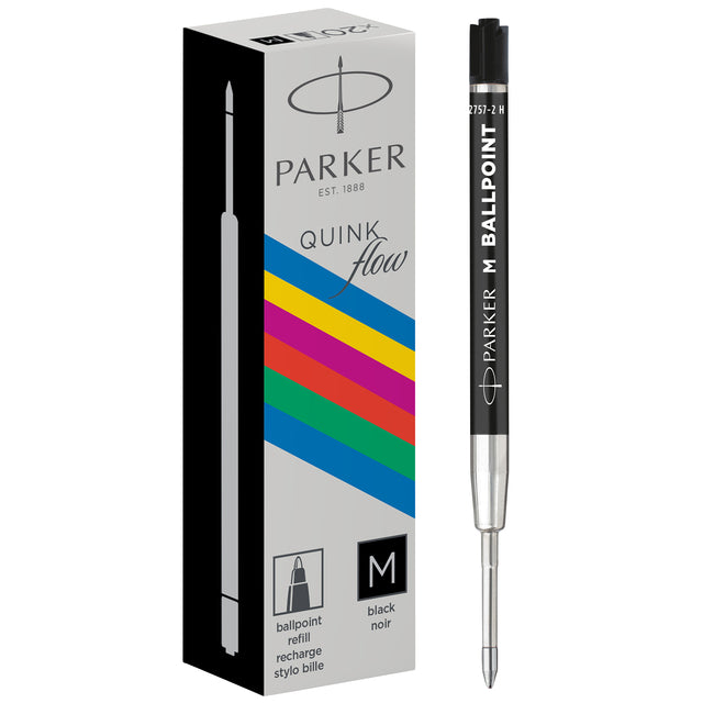 Ballpin füllen Parker Economic Black Medium | 20 Teile