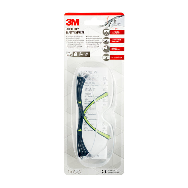 3M - Sicherheitsbrille SecureFit 400 Scratch Resistant | 6 Stücke