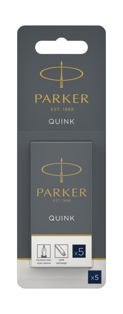 Tintenmuster Parker Quink Blue-Zwart