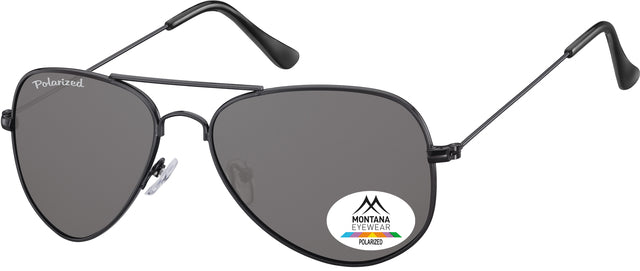 Sonnenbrille Montana Matte schwarz mit rauchpolarisiertem Glas
