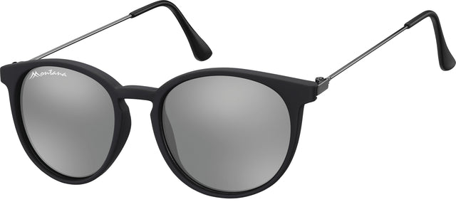 Lunettes de soleil Montana Revo Mat noir avec verre miroir argenté