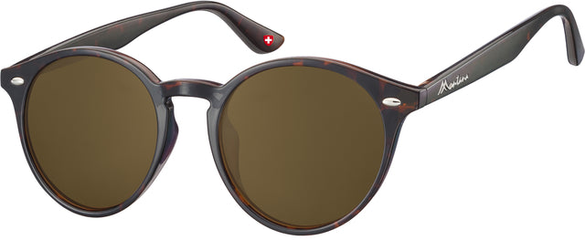 Sonnenbrille Montana mit brauner runder Glasschildkröte | 1 Stück