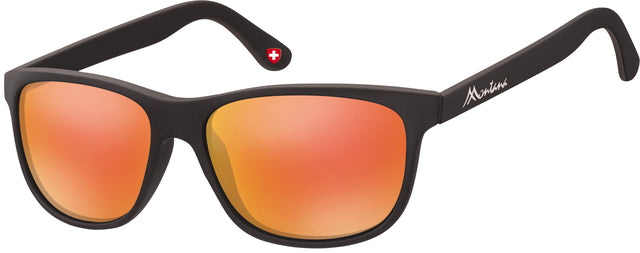Sonnenbrille Montana mit Revo-Rotglas mattschwarz | 1 Stück