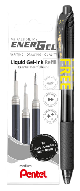 Nachfüllung Pentel Gelwriter Energel LR7 Schwarz