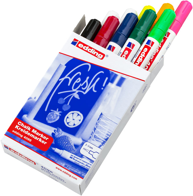 Chalkstift Edding 4095 Runde 2-3mm Box zum 10st Assorti