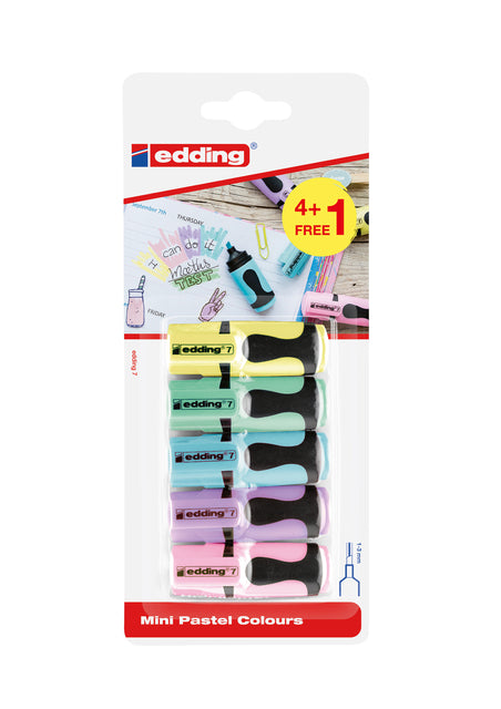 Markierungsmarker Edding Mini Pastell Assorti 4+1 frei