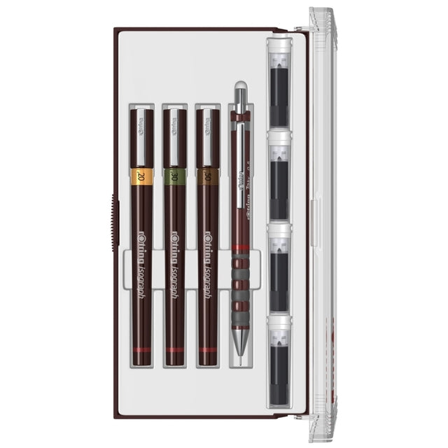 Tekenset rotring isograph junior 4-delig