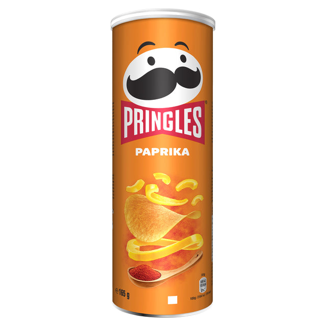 Chips Pringles Paprika 165gr | Tube mit 165 Gramm | 19 Stück