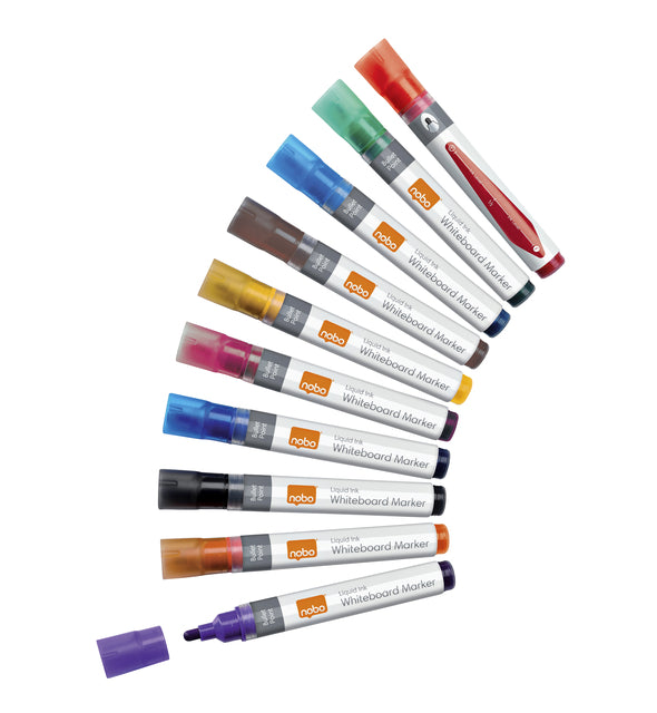 Filztip Pen Nobo Whiteboard Flüssigtinte um Assorti 3mm 10 Teile