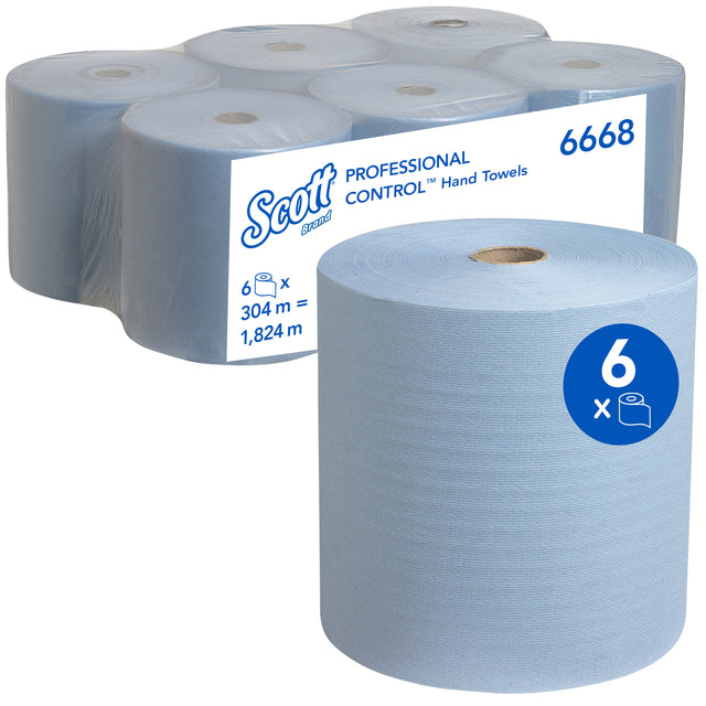 Handtuchrolle Scott 6668 1 Lage 304m blau | Nehmen Sie eine 6er-Wurf