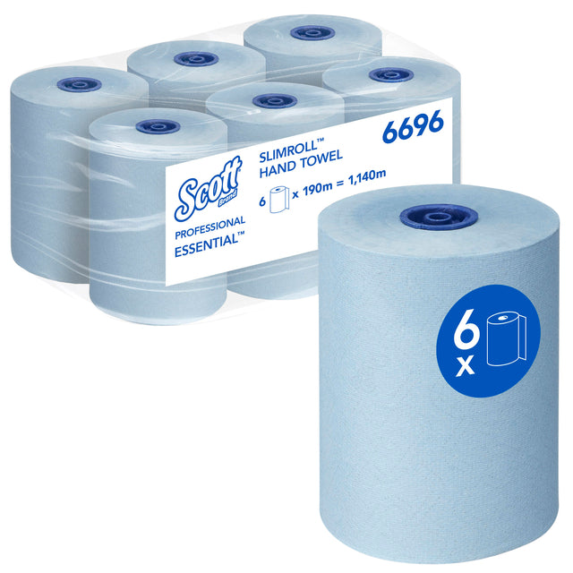 Handtuchrolle Scott 6696 ess. schlauer. 1-fach 190 m blau | Nehmen Sie eine 6er-Wurf