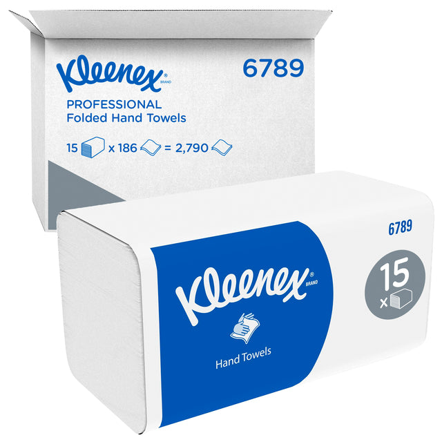 Handtuch Kleenex 6789 i-vw 2-lagig 21x21,5cm weiß | Karton mit 15 Stück
